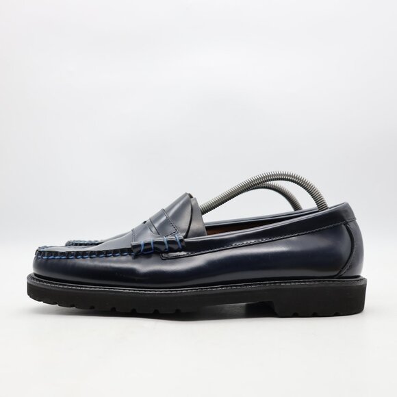 GH Bass Weejuns Larson Men's Size 9.5 D Penny Loafer Navy Leather Slip On - Picture 4 of 10